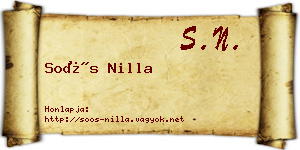 Soós Nilla névjegykártya